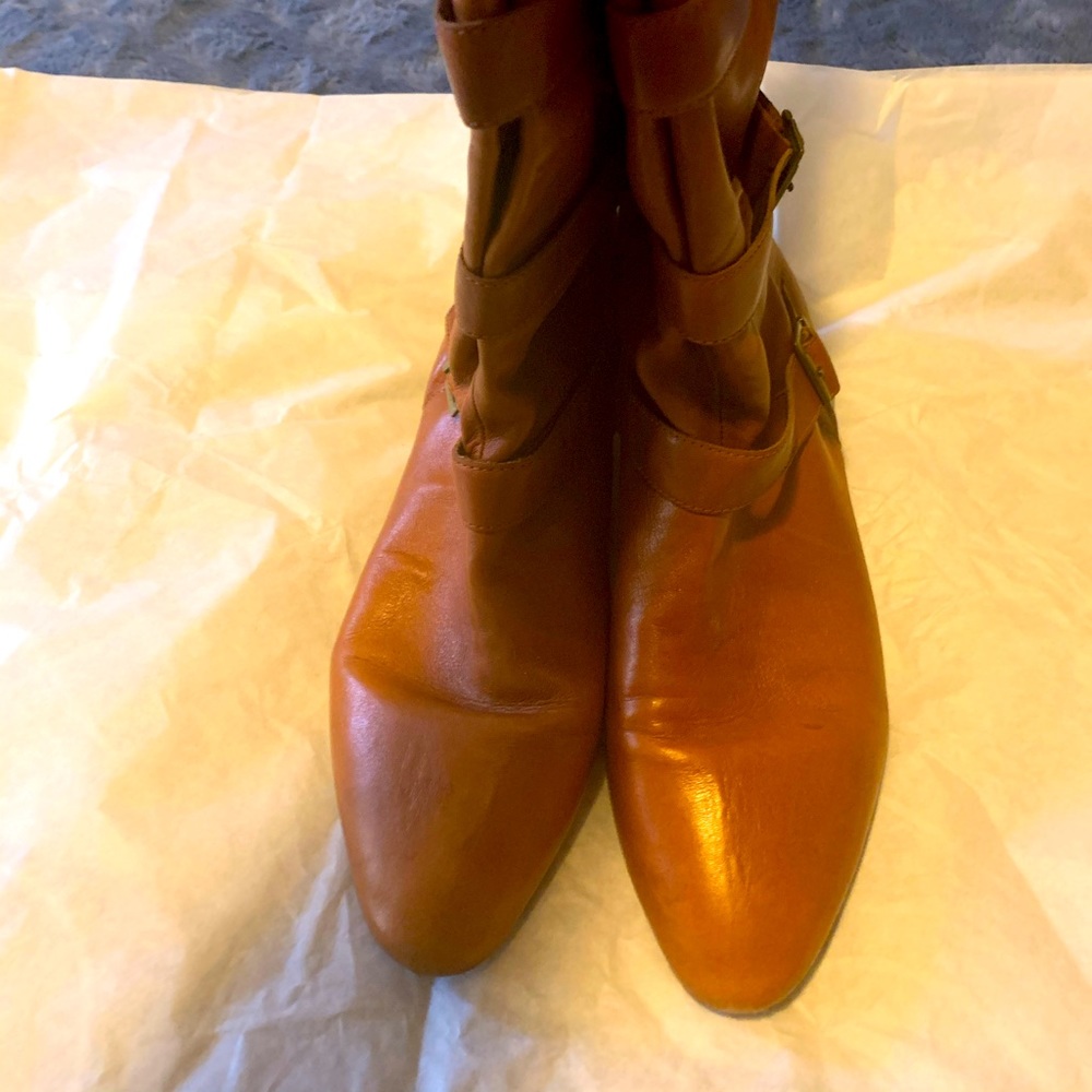 Leather mid leg boots